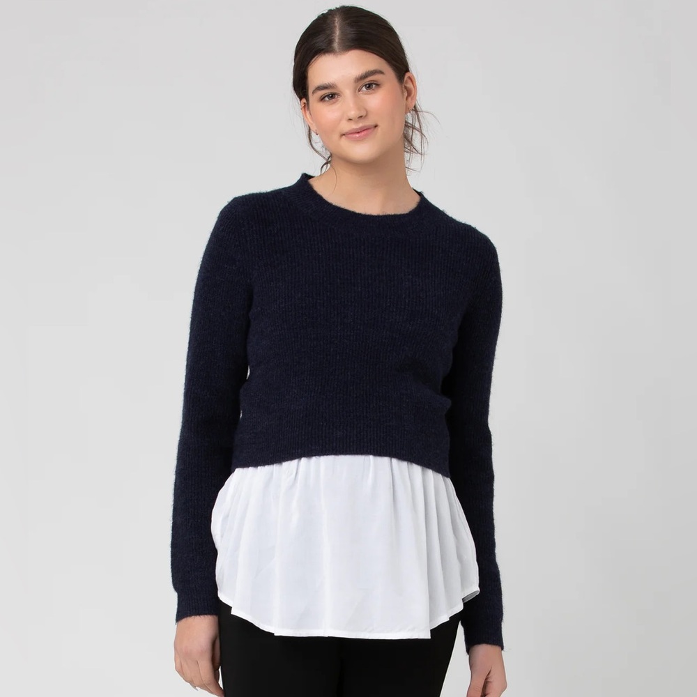 NWT Ripe Maternity Mandy Detachable Nursing Knit Navy